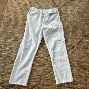 AGOLDE RILEY WHITE FRAYED WOMENS 29 JEANS